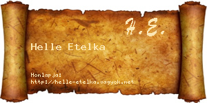 Helle Etelka névjegykártya